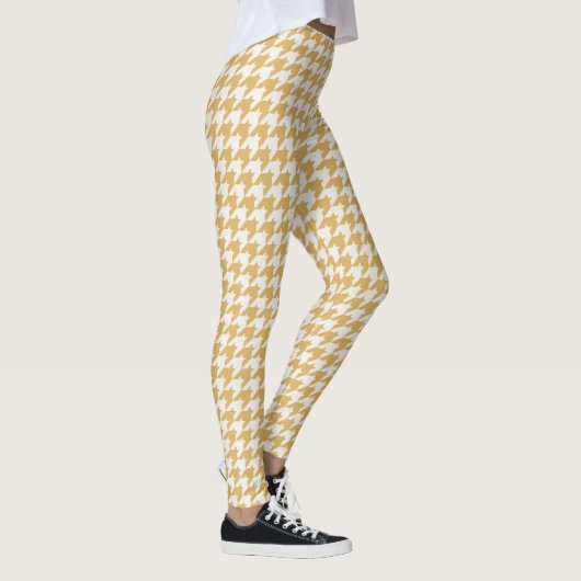 Classic Yellow Houndstooth Pattern-Leggings Leggings (Rechts)