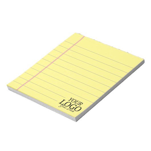 Classic Yellow Legal 5.5 x 6 met Logo Notitieblok (Linkerzijde)