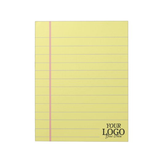 Classic Yellow Legal 8.5 x 11 met Logo Notitieblok (Linkerzijde)