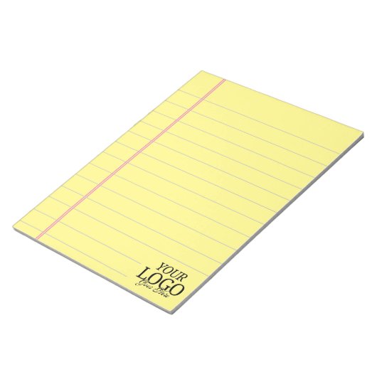 Classic Yellow Legal 8.5 x 11 met Logo Notitieblok (Schuin)