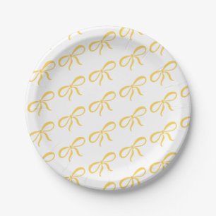 Classic Yellow Ribbon Baby shower Papieren Bordje