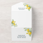 Classic Yellow Roses Flowers Waterverf All In One Uitnodiging (Buitenkant)