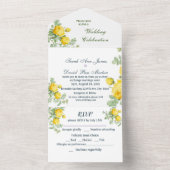 Classic Yellow Roses Flowers Waterverf All In One Uitnodiging (Binnen)