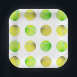 Classic Yellow Tennis Ball Pattern Player White Papieren Bordje<br><div class="desc">Zoveel groene en gele tennisballen! Tennis ball Patroonontwerp,  voor een tennisspeler,  of tenniscoach. Gift voor een tennisspeler. Tennis-thematisch modern,  trendy en preppy patroon.</div>