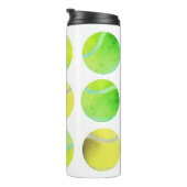 Classic Yellow Tennis Ball Pattern Player White Thermosbeker (Geroteerd rechts)