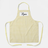 Classic Yellow & White Gingham | Personalized Name Schort (Voorkant)