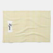 Classic Yellow & White Gingham | Personalized Name Theedoek (Horizontaal)