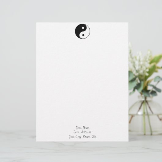 Classic Yin Yang Briefhoofd Sjabloon (Staand voorkant)