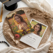 Classic Zacht Geel Kalligrafie Afstuderen Aankondiging