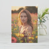 Classic Zacht Geel Kalligrafie Afstuderen Kaart (Staand voorkant)