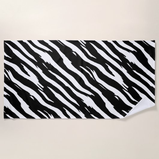 Classic Zebra Print Stripe Mode Pattern Strandlaken (Voorkant)