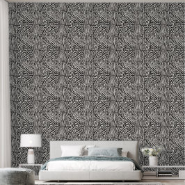 Classic Zebra Stripe Zwart-wit Behang