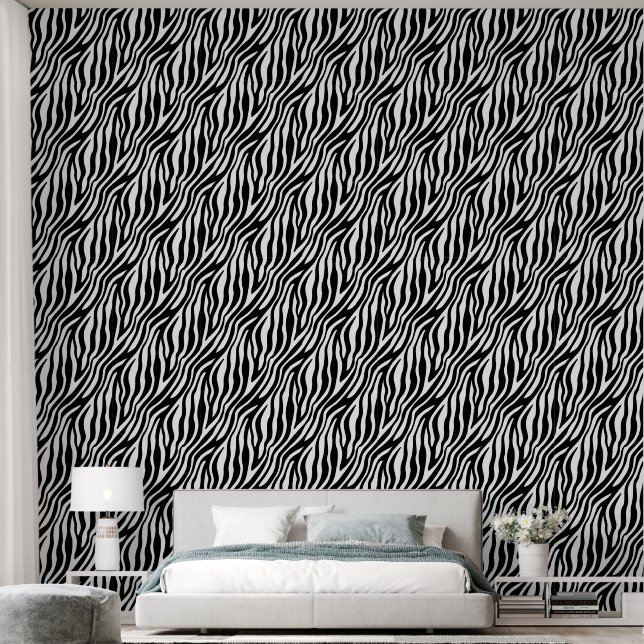 Classic Zebra Stripe Zwart-wit Behang (Slaapkamer)