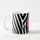 Classic Zebra Stripes Bright Pink Monogram Koffiemok (Links)
