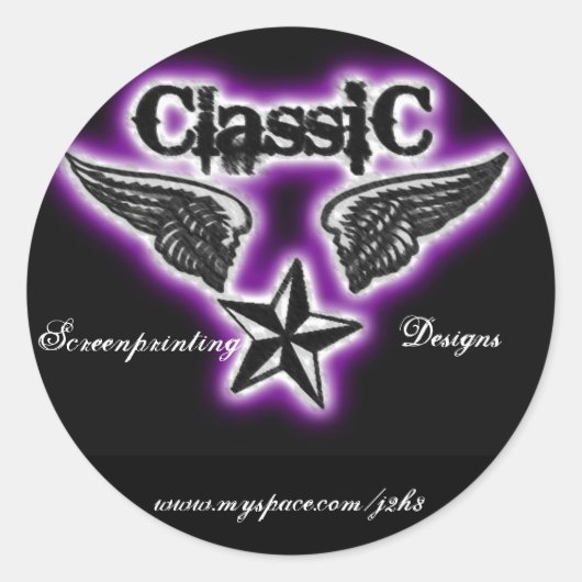 Classic zeefdruk sticker (Voorkant)