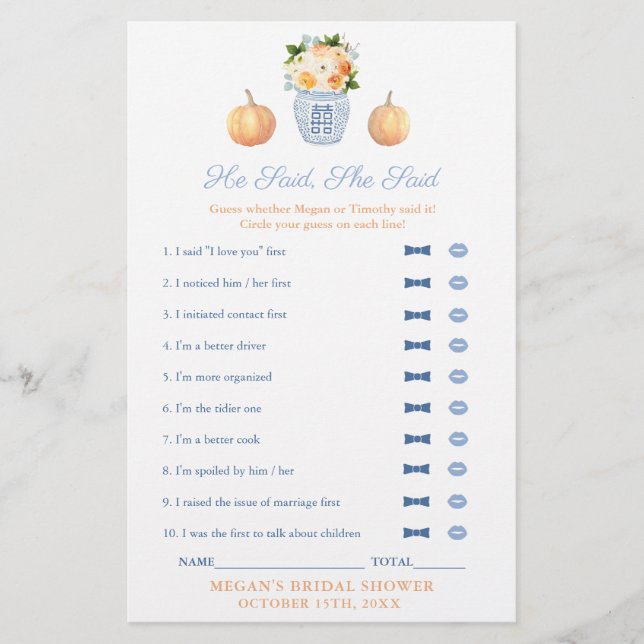 Classic zei hij dat ze zei Vrijgezellenfeest spel  (Voorkant)