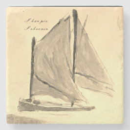 Classic Zeilboot - Stenen Onderzetter