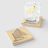 Classic Zeilboot - Stenen Onderzetter (Zijkant)