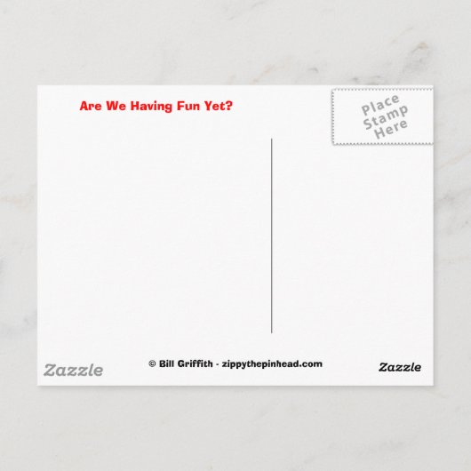 Classic Zippy Yellow Briefkaart (Achterkant)