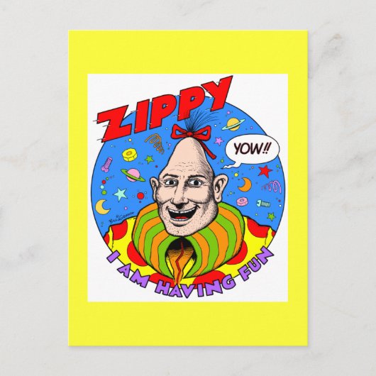 Classic Zippy Yellow Briefkaart (Voorkant)