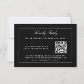 Classic Zwart Eenvoudig Elegant RSVP met QR-code (Voorkant)
