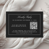Classic Zwart Eenvoudig Elegant RSVP met QR-code