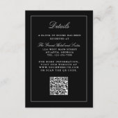 Classic Zwart Eenvoudig Elegante Trouwdetails Informatiekaartje (Voorkant)