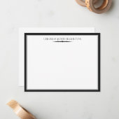 Classic Zwart Elegant Professionele Eenvoudige Vin Notitiekaartje (Voorkant / Achterkant in situ)