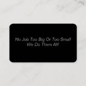 Classic Zwart en Grijs Handyman Visitekaartje (Achterkant)