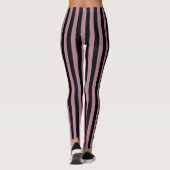 Classic Zwart en Roze Strip Patroon Leggings (Achterkant)