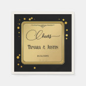 Classic Zwart Goud Confetti Servet (Voorkant)