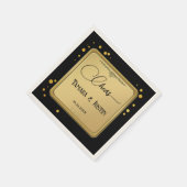 Classic Zwart Goud Confetti Servet (Hoek)