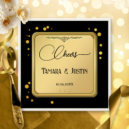 Classic Zwart Goud Confetti Servet