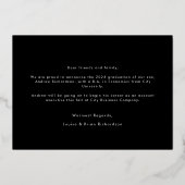 Classic Zwart Goud Foto Afstuderen Aankondiging (Achterkant)