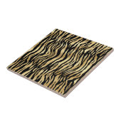 Classic Zwart Goud Zebra Dierenprint Illustratie Tegeltje (Zijkant)