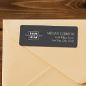 Classic Zwart Initialen Monogram Retouradres Etiket