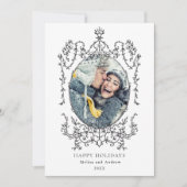 Classic Zwart Lijst Prettige feestdagen Feestdagenkaart (Voorkant)