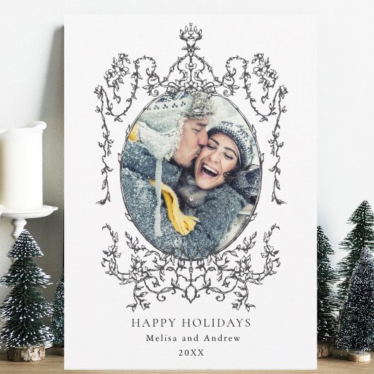 Classic Zwart Lijst Prettige feestdagen Feestdagenkaart