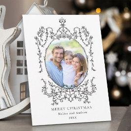 Classic Zwart  Lijst Vrolijke Kerstfoto Feestdagenkaart