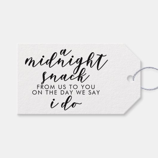 Classic Zwart Midnight Snack Bruiloft Dank u Cadeaulabel (Voorkant (Horizontaal))