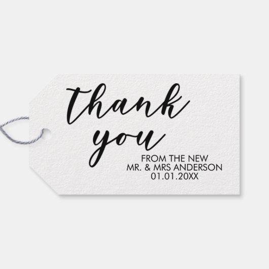 Classic Zwart Midnight Snack Bruiloft Dank u Cadeaulabel (Achterkant Horizontaal)