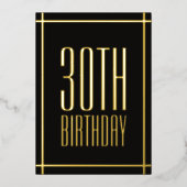 Classic Zwart Minimalistische Folie Uitnodiging (Voorkant)