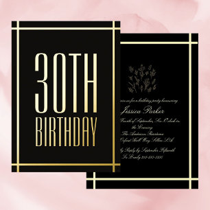 Classic Zwart Minimalistische Folie Uitnodiging