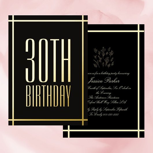 Classic Zwart Minimalistische Folie Uitnodiging