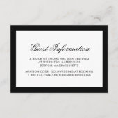 Classic Zwart Rand Bruiloft Accommodaties Kaart (Voorkant)