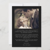 Classic zwart Stropdas Elegante kalligrafie foto Save The Date (Achterkant)