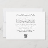 Classic Zwart Stropdas Foto QR Code Trouwwebsite Save The Date (Achterkant)