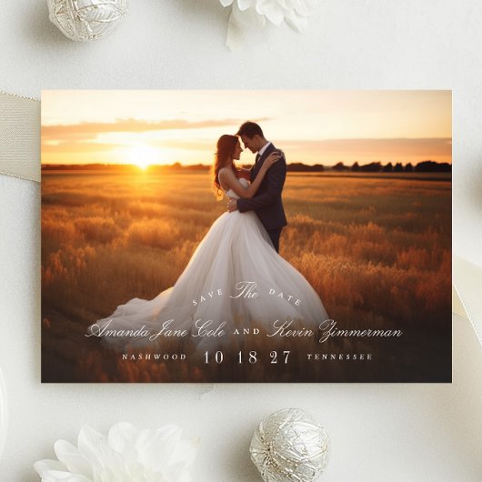 Classic Zwart Stropdas Foto QR Code Trouwwebsite Save The Date