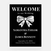 Classic Zwart Stropdas Wedding Entrance Board Acryl Bord (Voorkant)