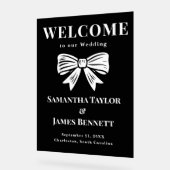 Classic Zwart Stropdas Wedding Entrance Board Acryl Bord (Hoek)